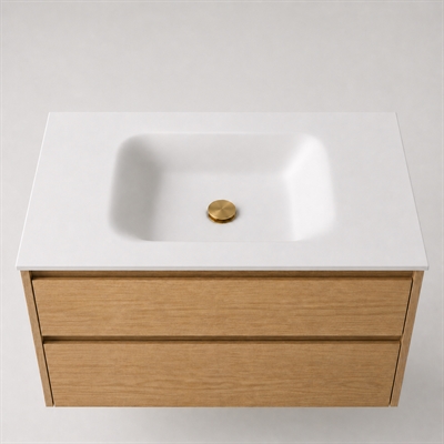 Corian plan vasque 102 cm incl. vasque Lux, Glacier White