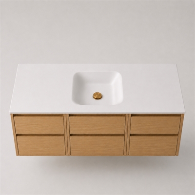 Corian plan vasque 142 cm incl. vasque Lux, Glacier White