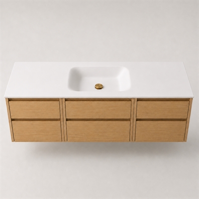 Corian plan vasque 162 cm incl. vasque Lux, Glacier White