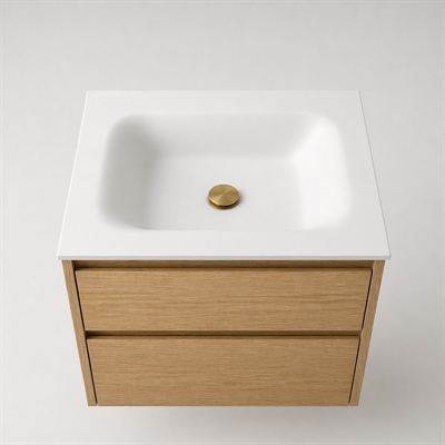 Corian plan vasque 62 cm incl. vasque Lux, Glacier White