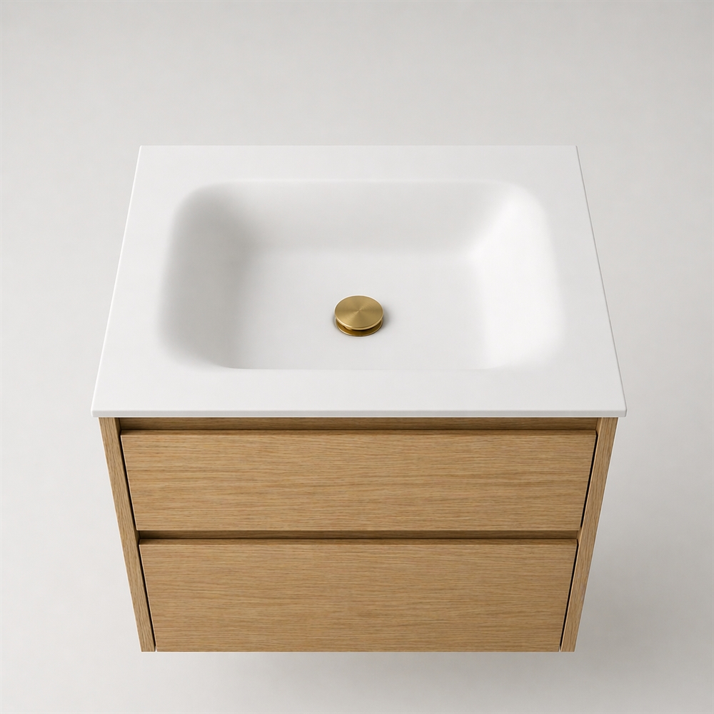 Corian plan vasque 62 cm incl. vasque Lux, Glacier White