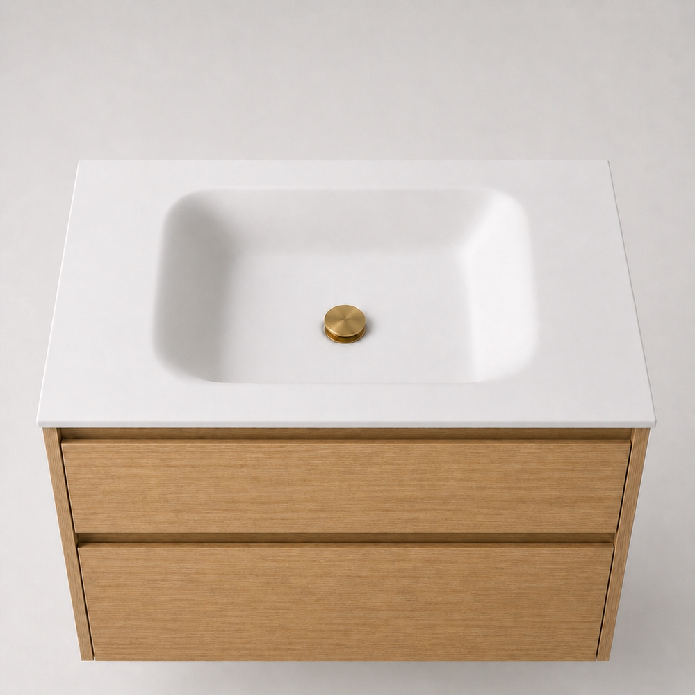 Corian plan vasque 82 cm incl. vasque Lux, Glacier White