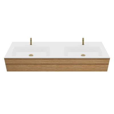 Plan de toilette Corian sur mesure pour salle de bain, vasque Type 7 incluse, Glacier White